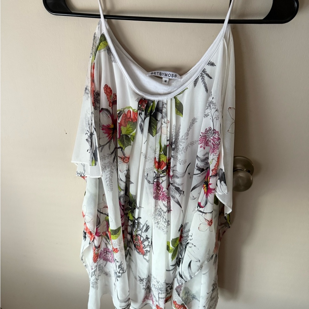 BETSYMOSS Floral Print Chiffon Too